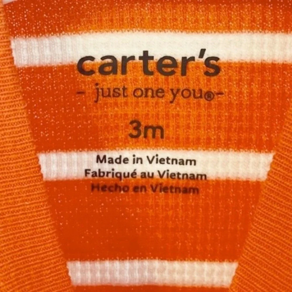 Carters Just One You Baby 3M Halloween Pumpkin Waffle Knit 2-Way Zip Sleeper
